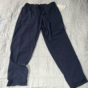 All in motion women’s woven pant joggers mid rise pant navy NWT
